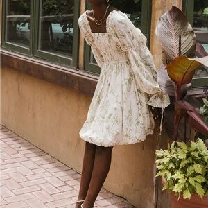NWT Cream, Green Floral Midi Dress